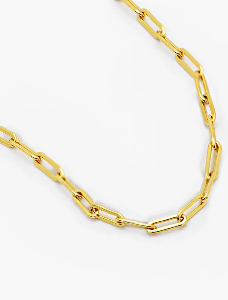 Essential Paperclip Link Chain Necklace | 18K Gold Over Sterling Silver