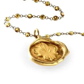 Fleur De Lis Gold Seal Pendant