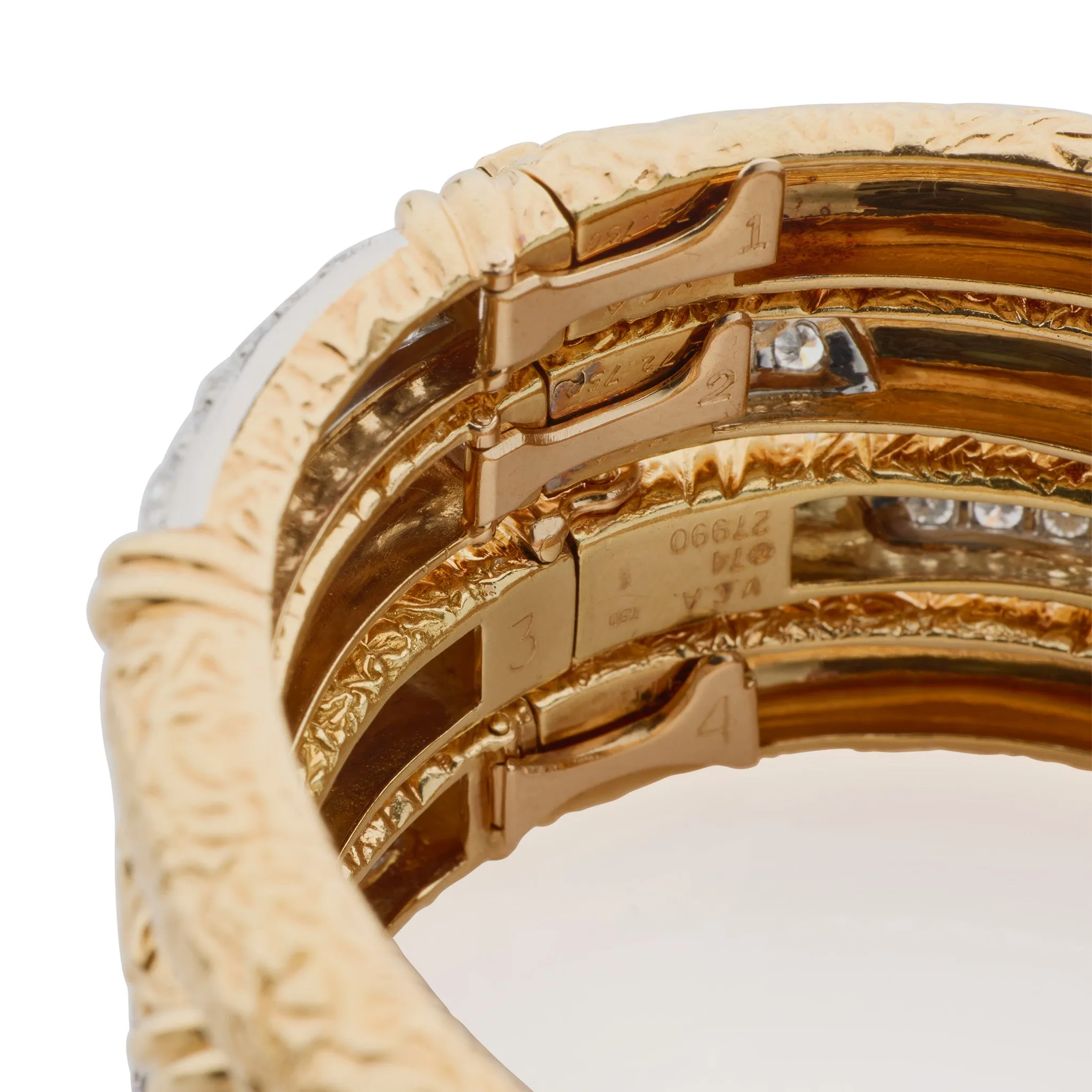 Four 1970s Van Cleef & Arpels Diamond Bangle Bracelets