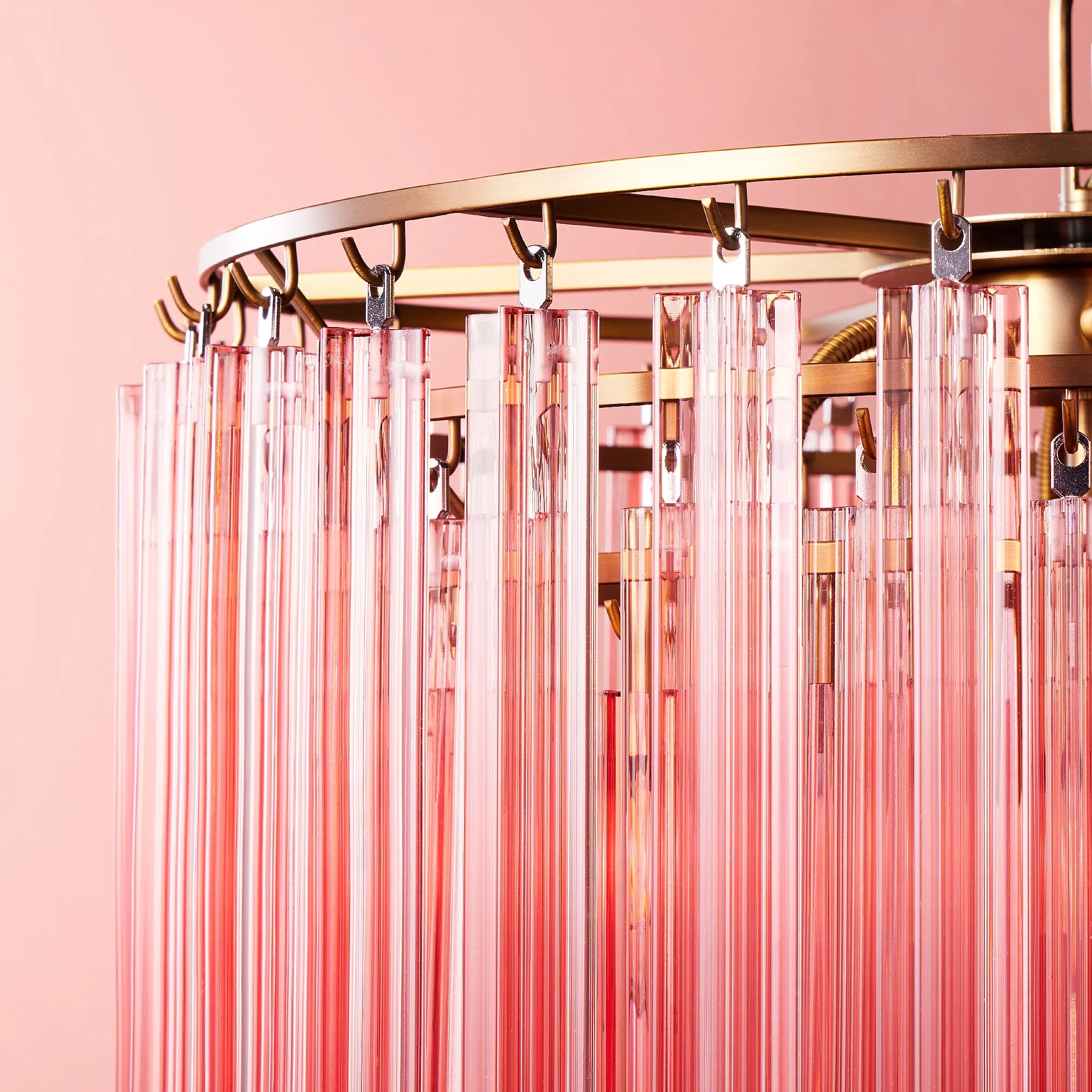 Francesco chandelier in pink glass