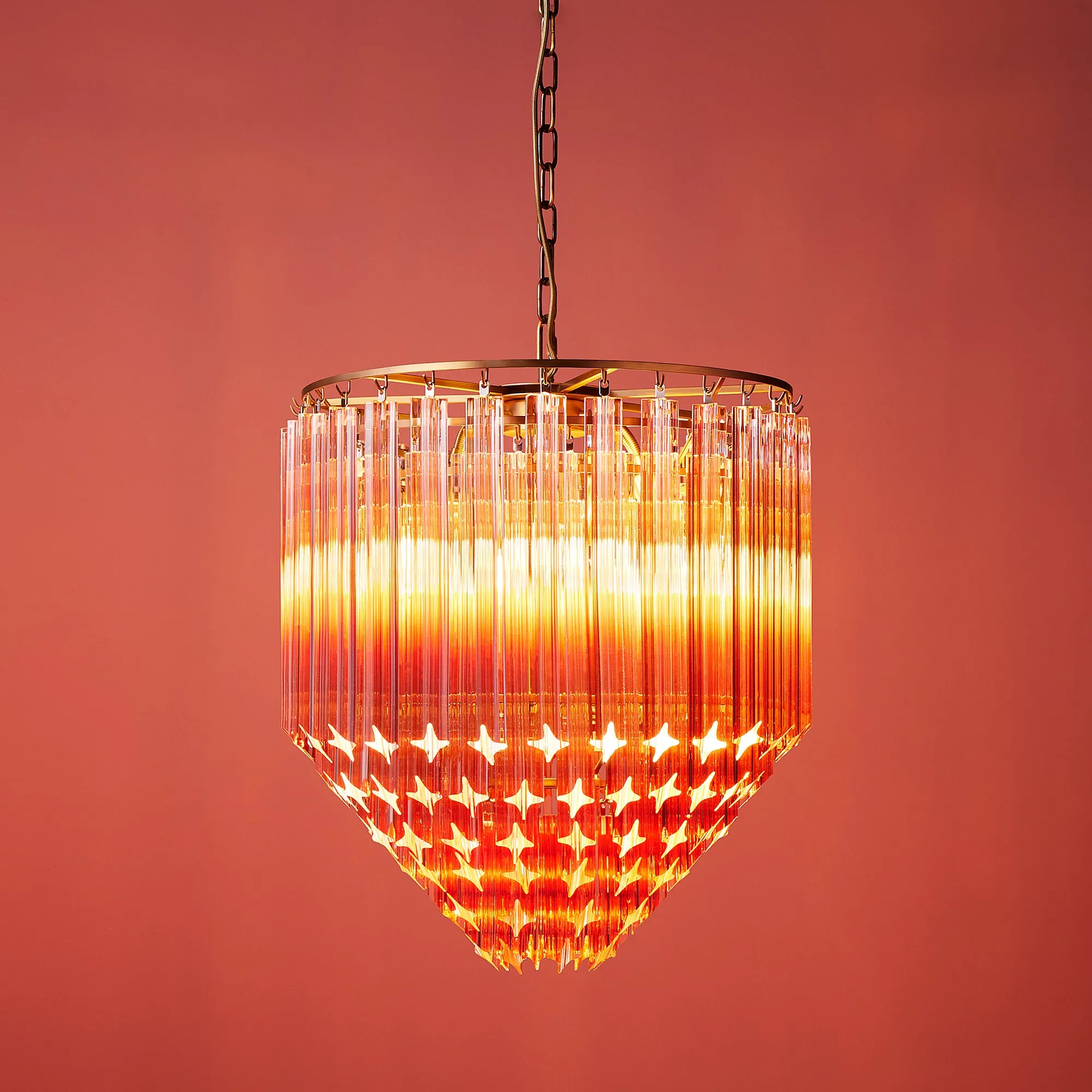 Francesco chandelier in pink glass