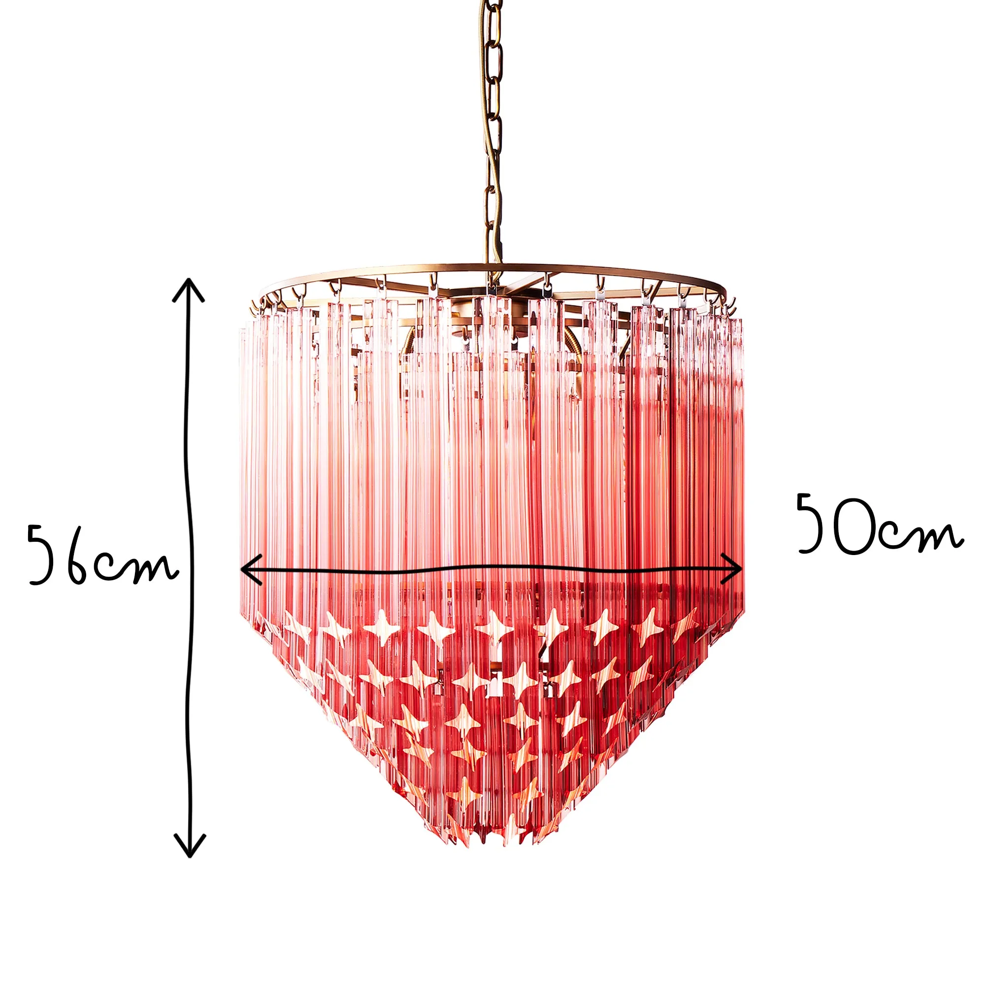 Francesco chandelier in pink glass