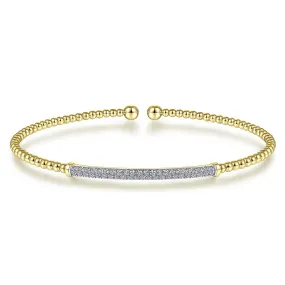 Gabriel & Co | 14K Yellow Gold Bujukan Diamond Bar Split Bangle