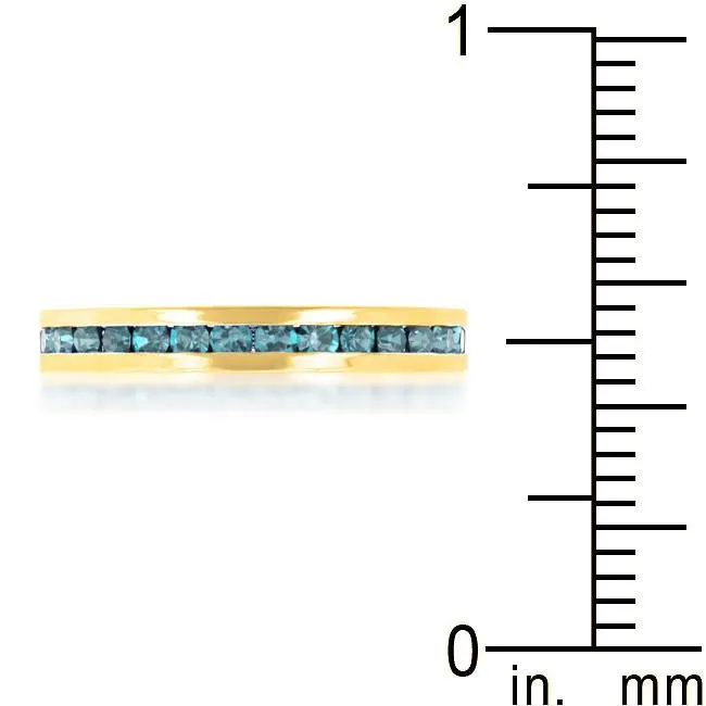 Gail Aqua Blue Eternity Stackable Ring | 1ct | 18k Gold