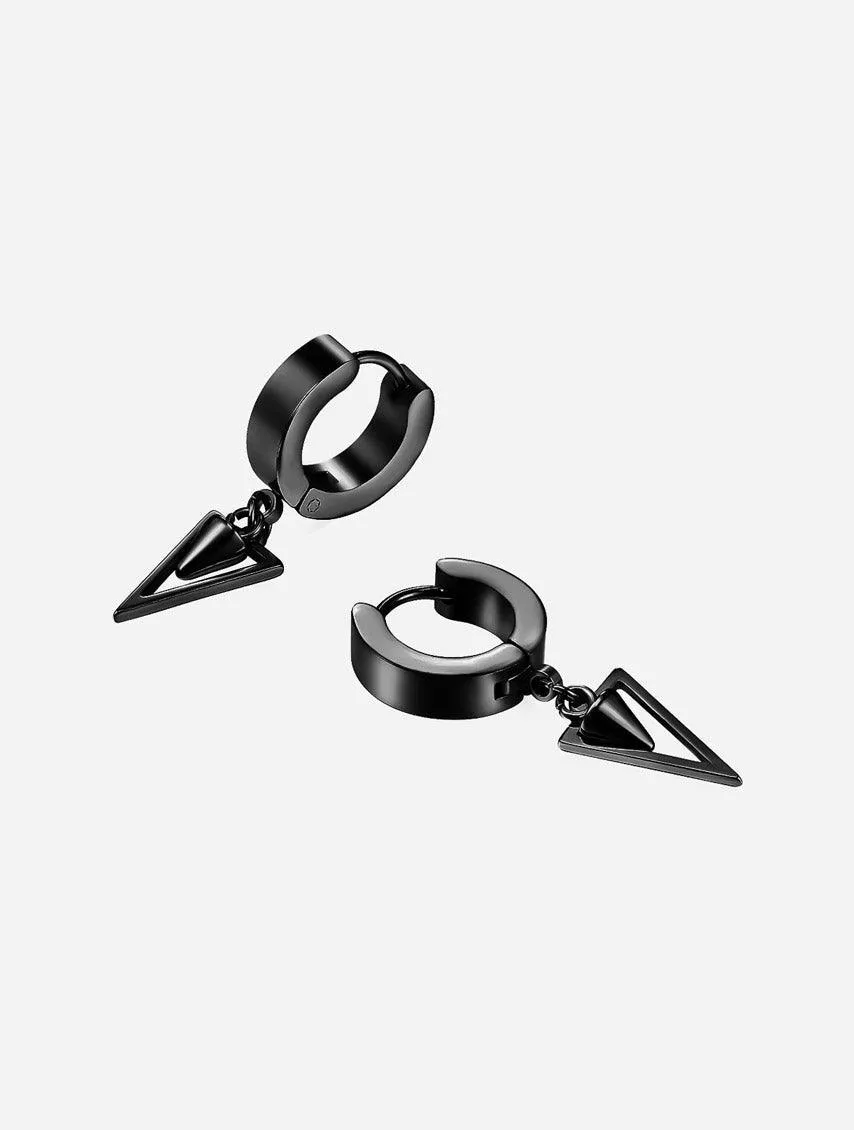 GD Triangle Dangle Drop Earring Black