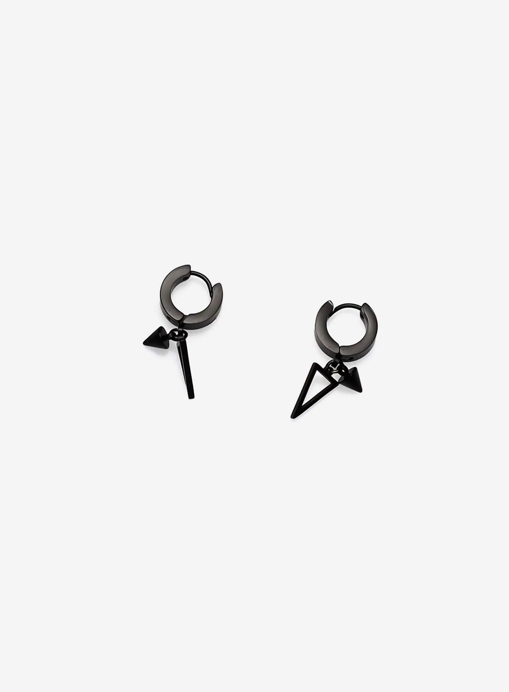 GD Triangle Dangle Drop Earring Black