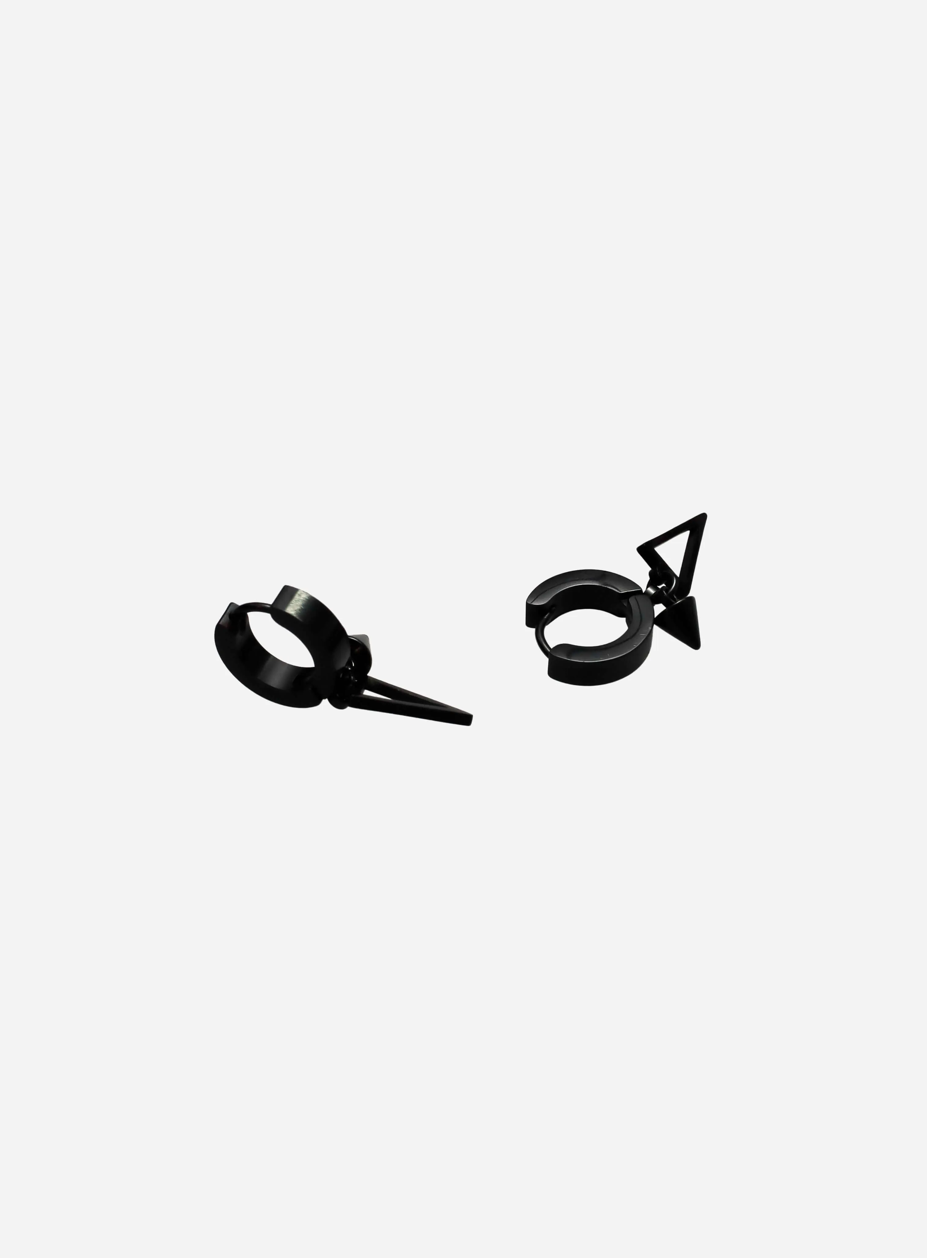 GD Triangle Dangle Drop Earring Black