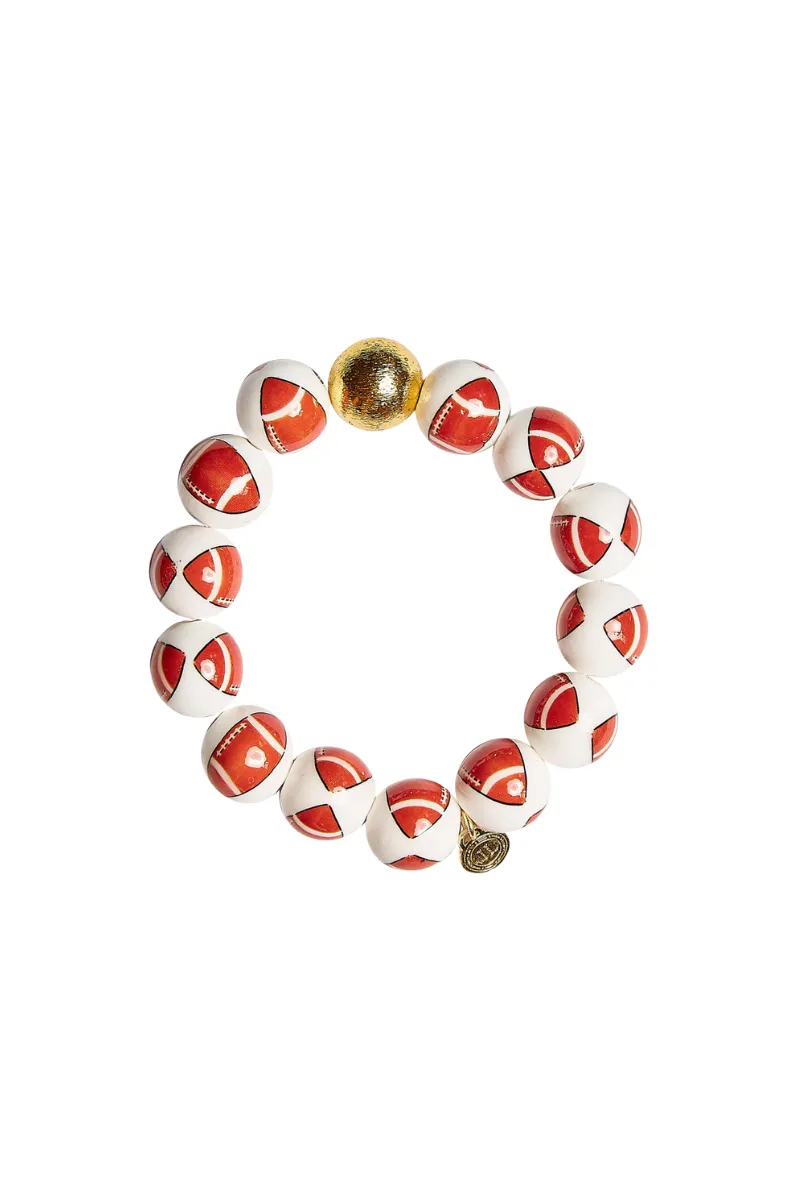 Georgia Beaded Football Bracelet