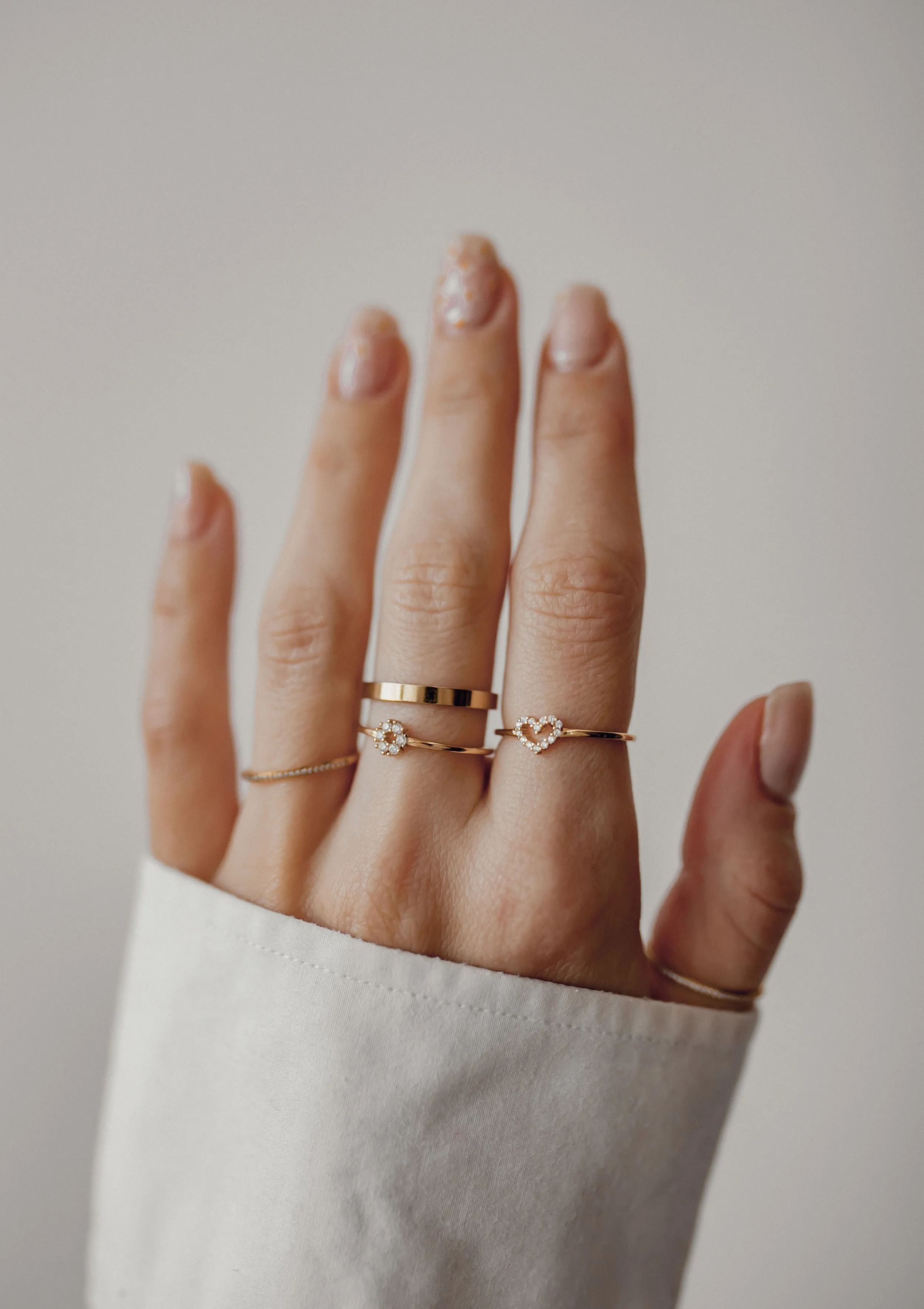 Glitter Circle Ring Sterling Silver Gold