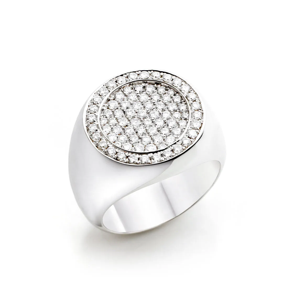 Globe 18K Whitegold Ring w. Diamonds