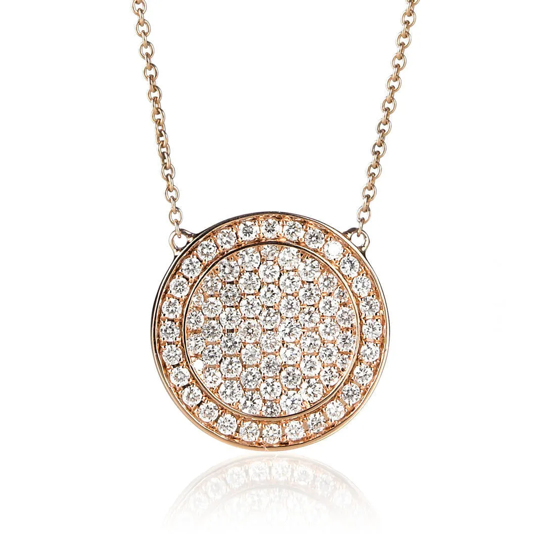 Globe Large 18K Gold, Rosegold or Whitegold Necklace w. Diamonds