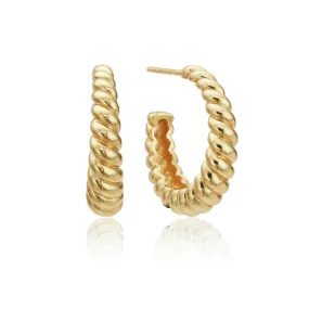 Gold Large Twisted Rope Hoop Earrings