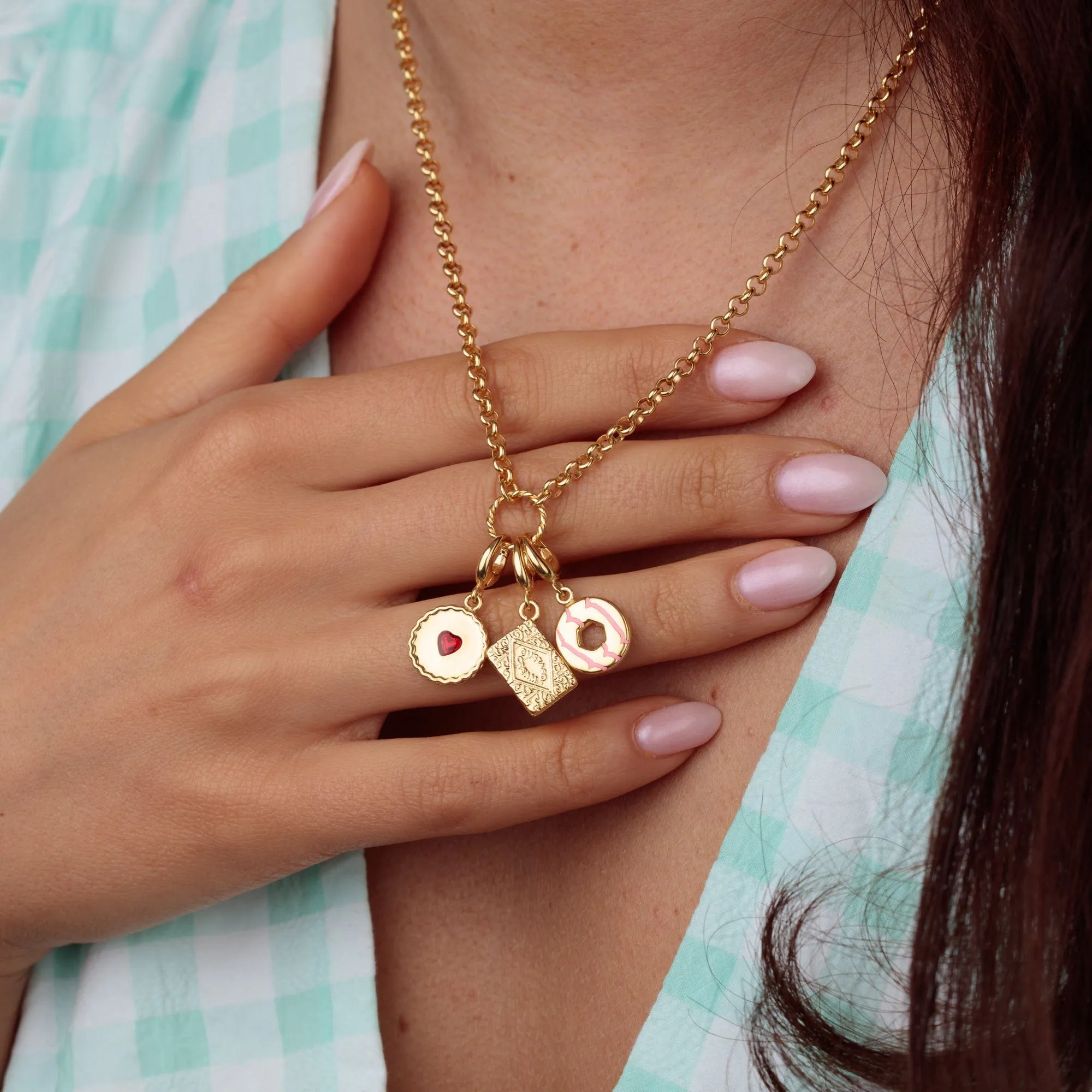 Gold Plated Custard Cream Charm