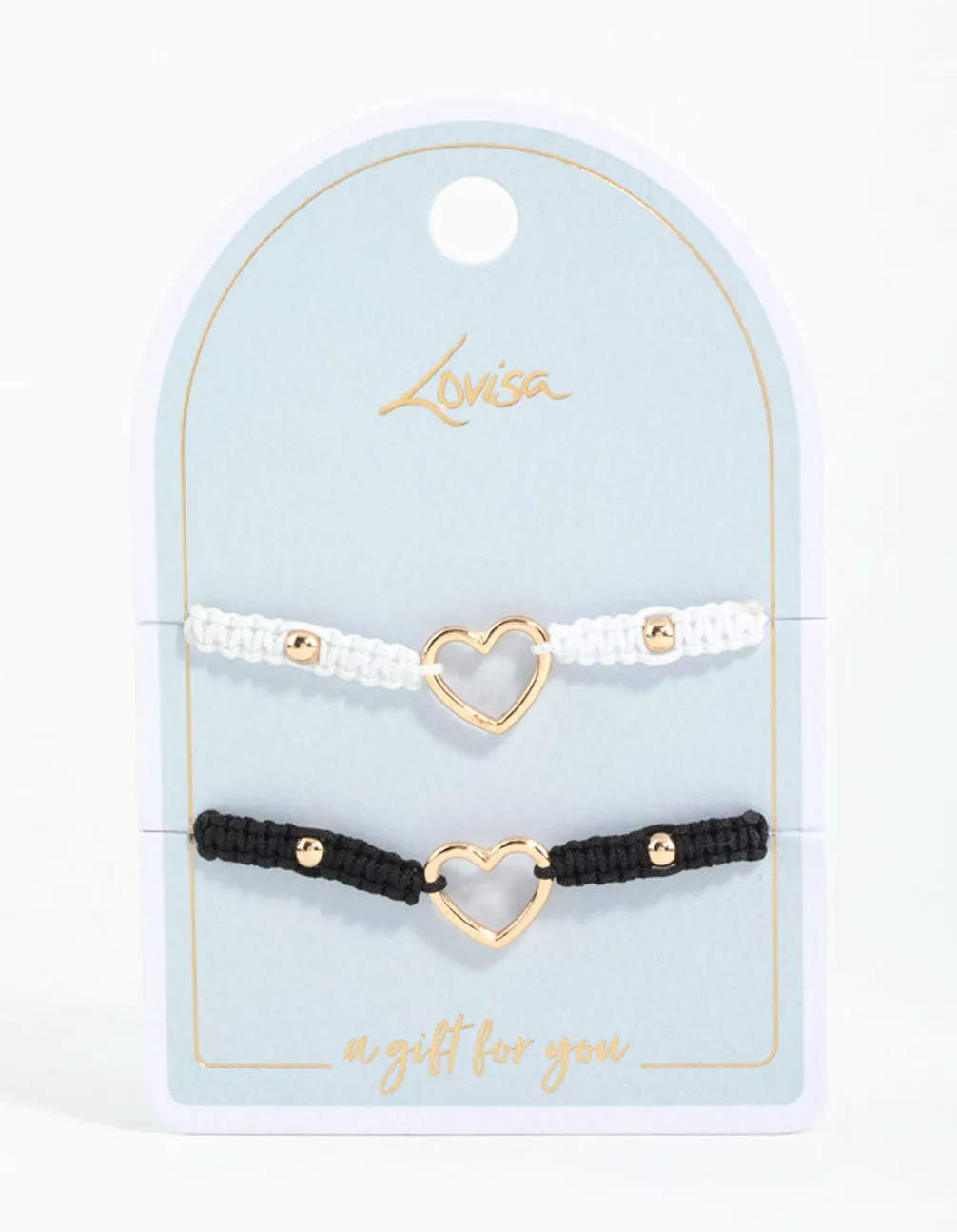 Gold Tie Heart Bracelets 2-Pack