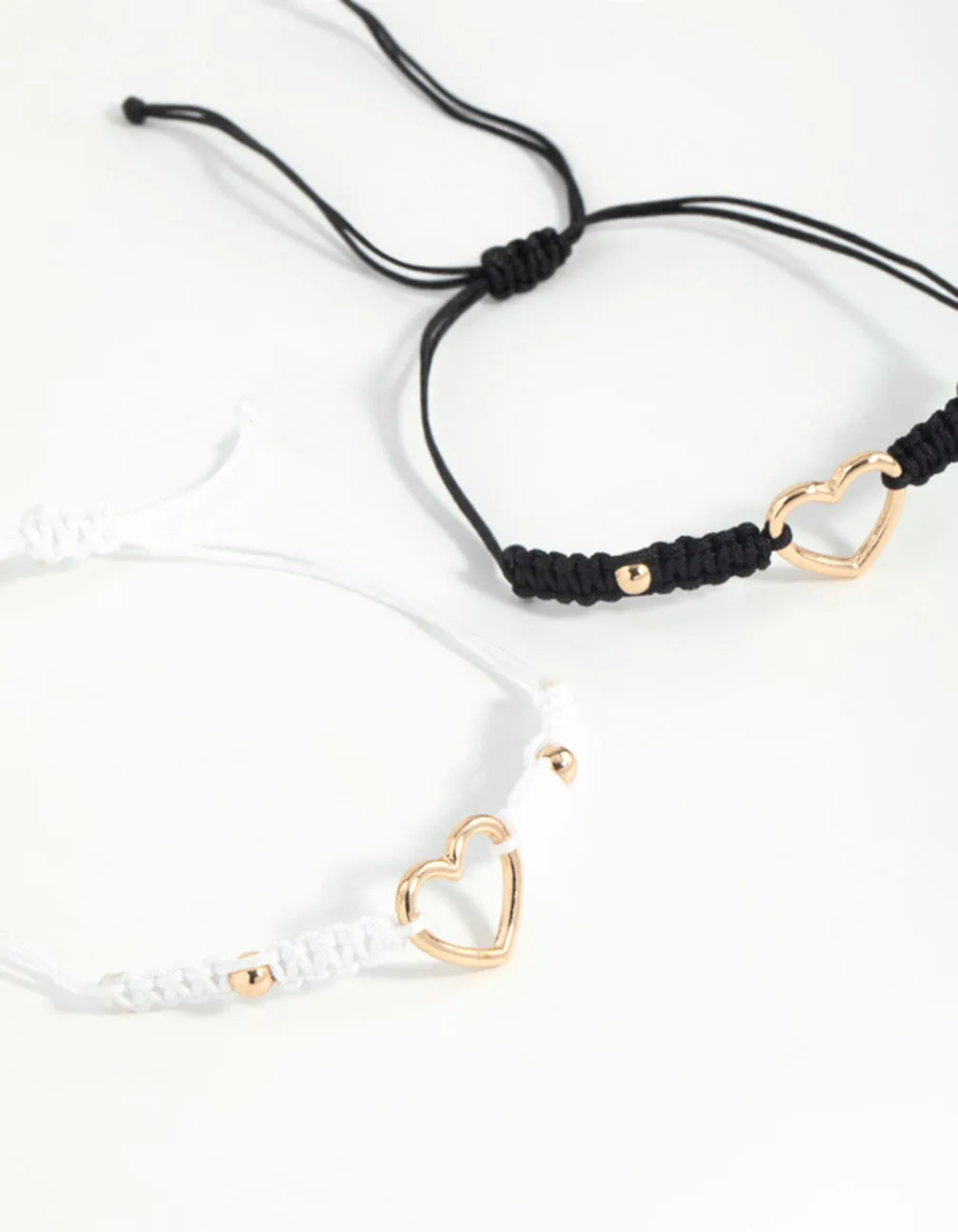 Gold Tie Heart Bracelets 2-Pack