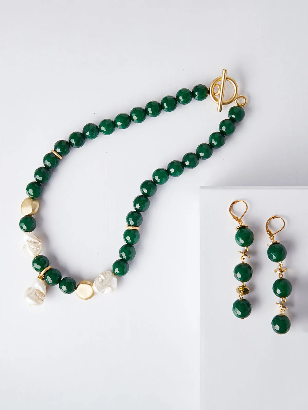 Green Jade Dangle Earrings