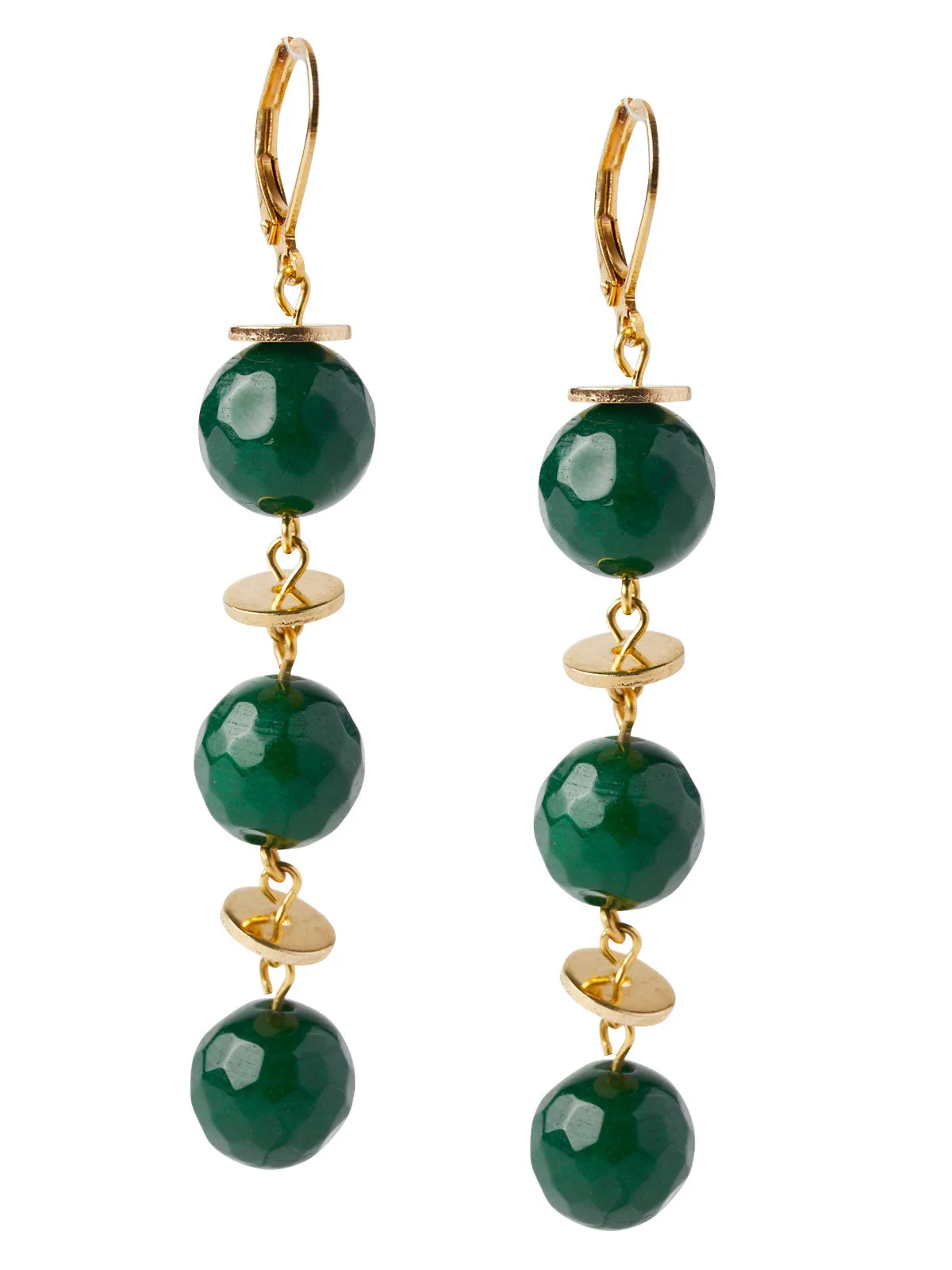 Green Jade Dangle Earrings