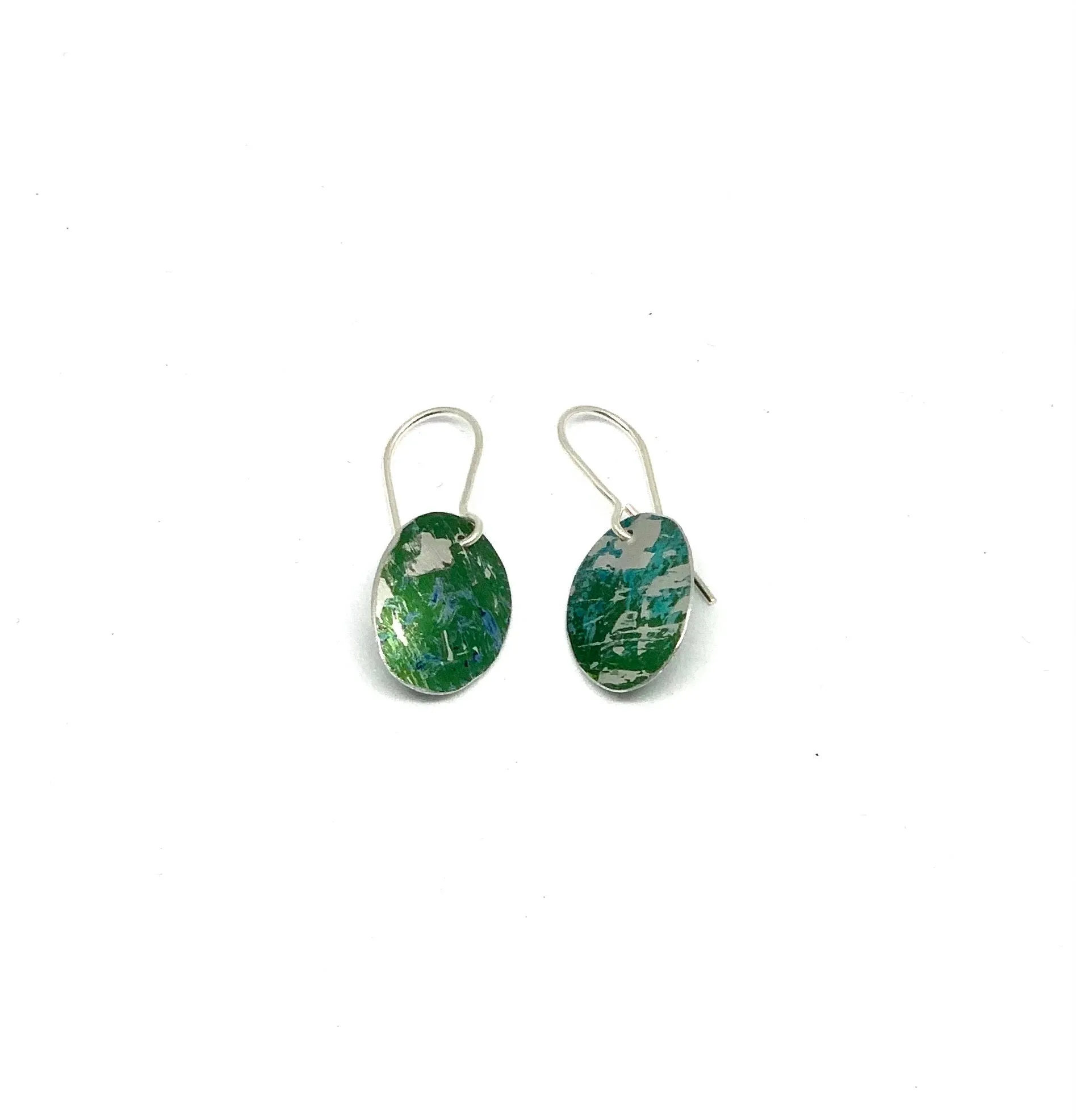 Green mix / oval Earrings