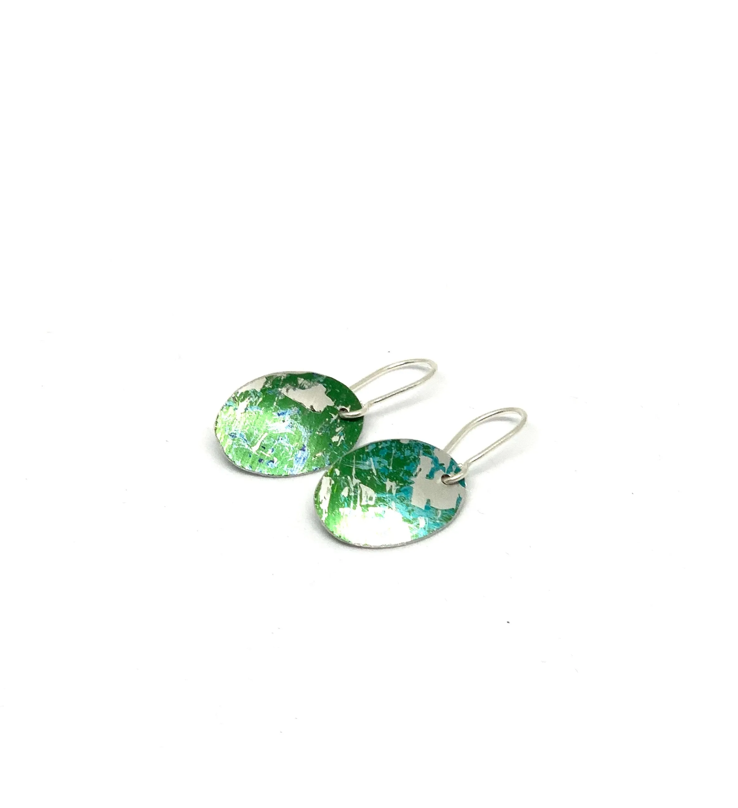 Green mix / oval Earrings