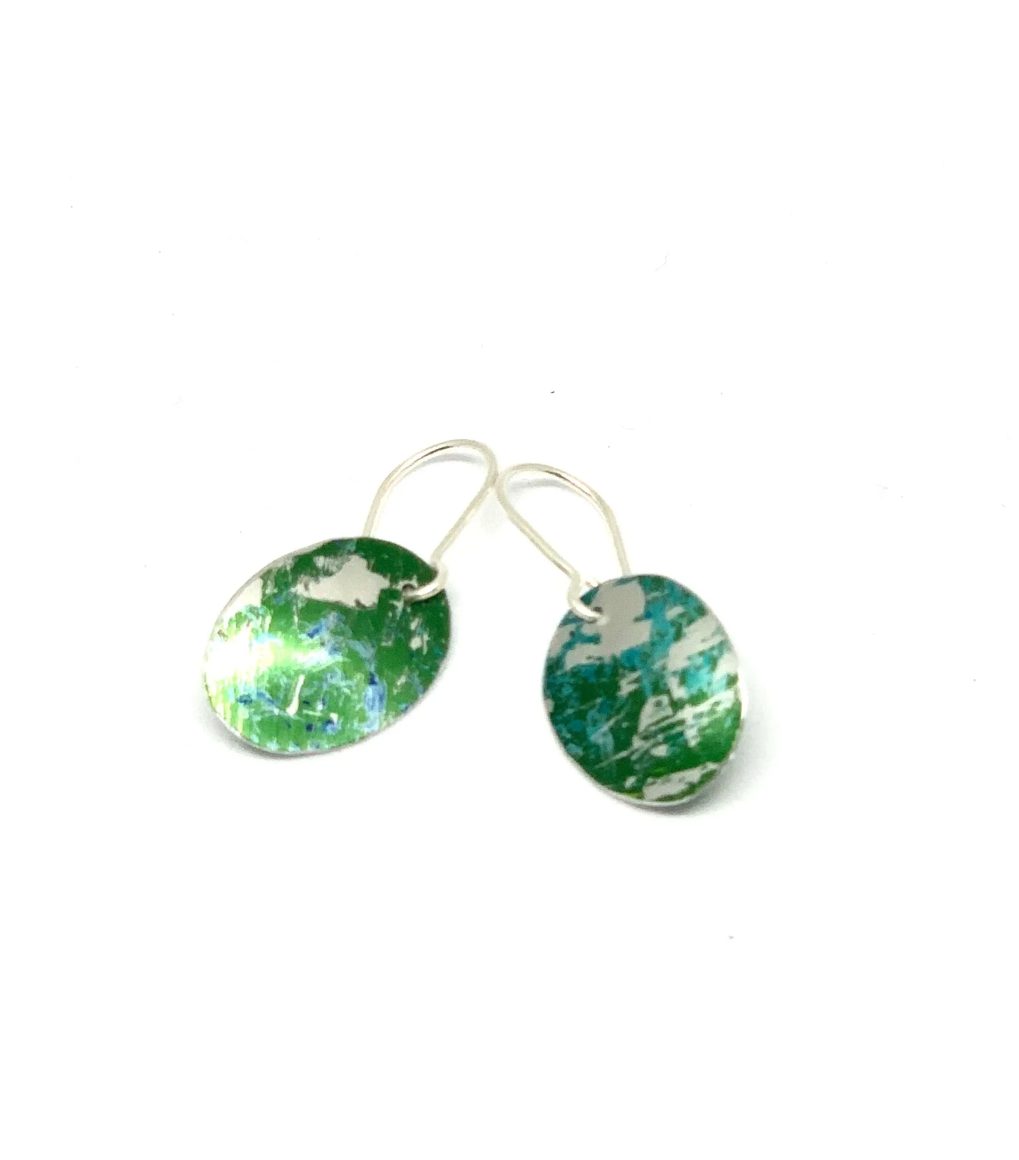 Green mix / oval Earrings