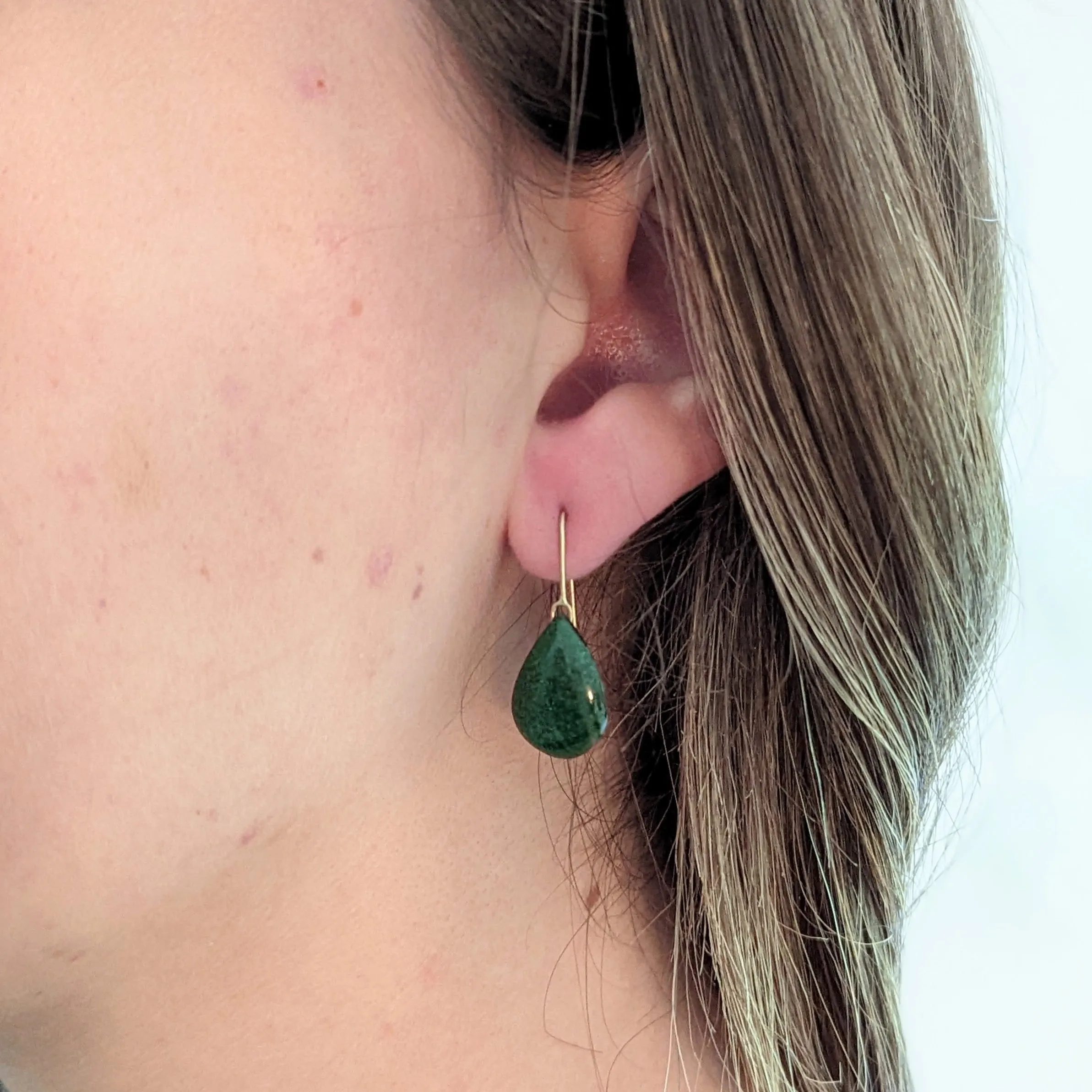 Green Teardrop Earrings