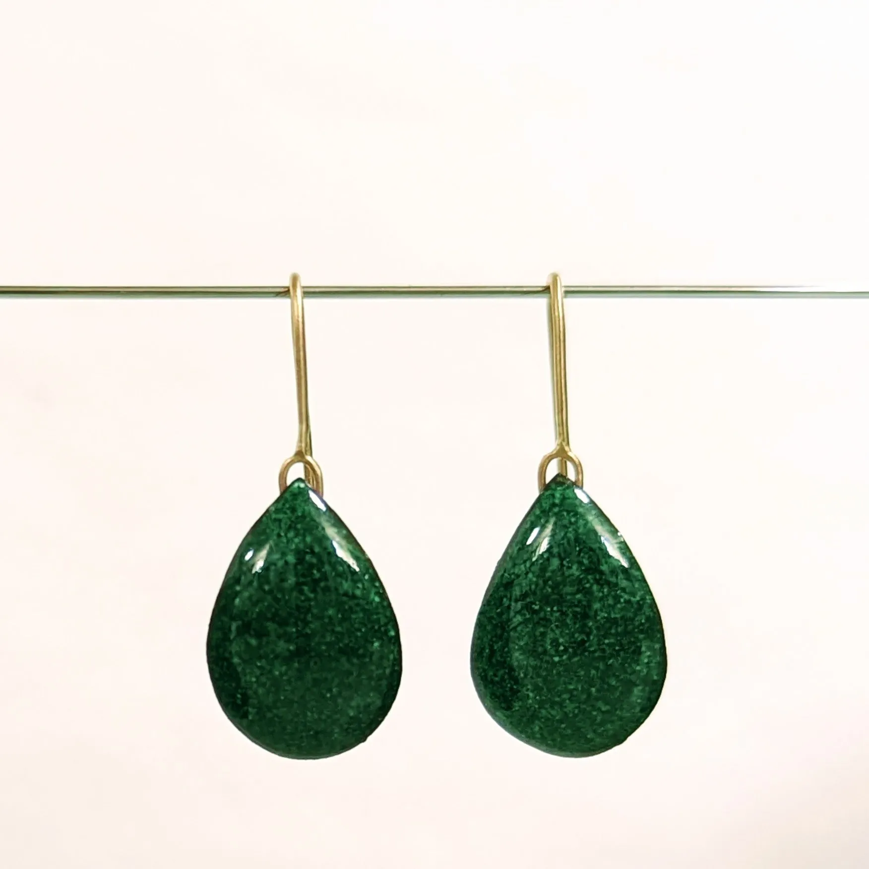 Green Teardrop Earrings