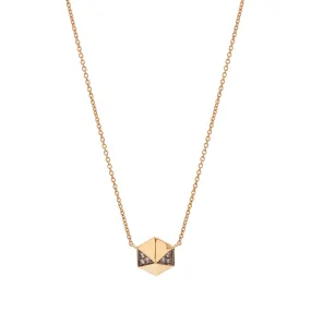 Harwell Godfrey 18k Diamond Blackened Pyramid Stud Necklace - 16"