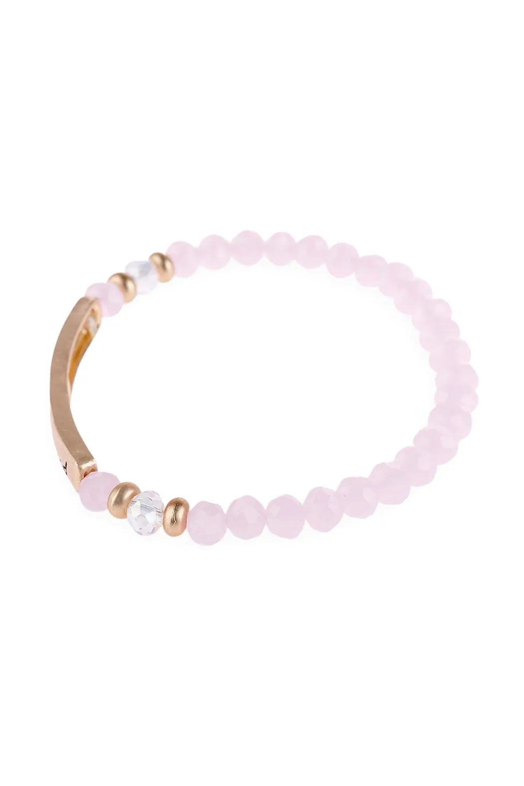 Hdb3007 - "Blessed" Rondelle Beads Stretchable Bracelet