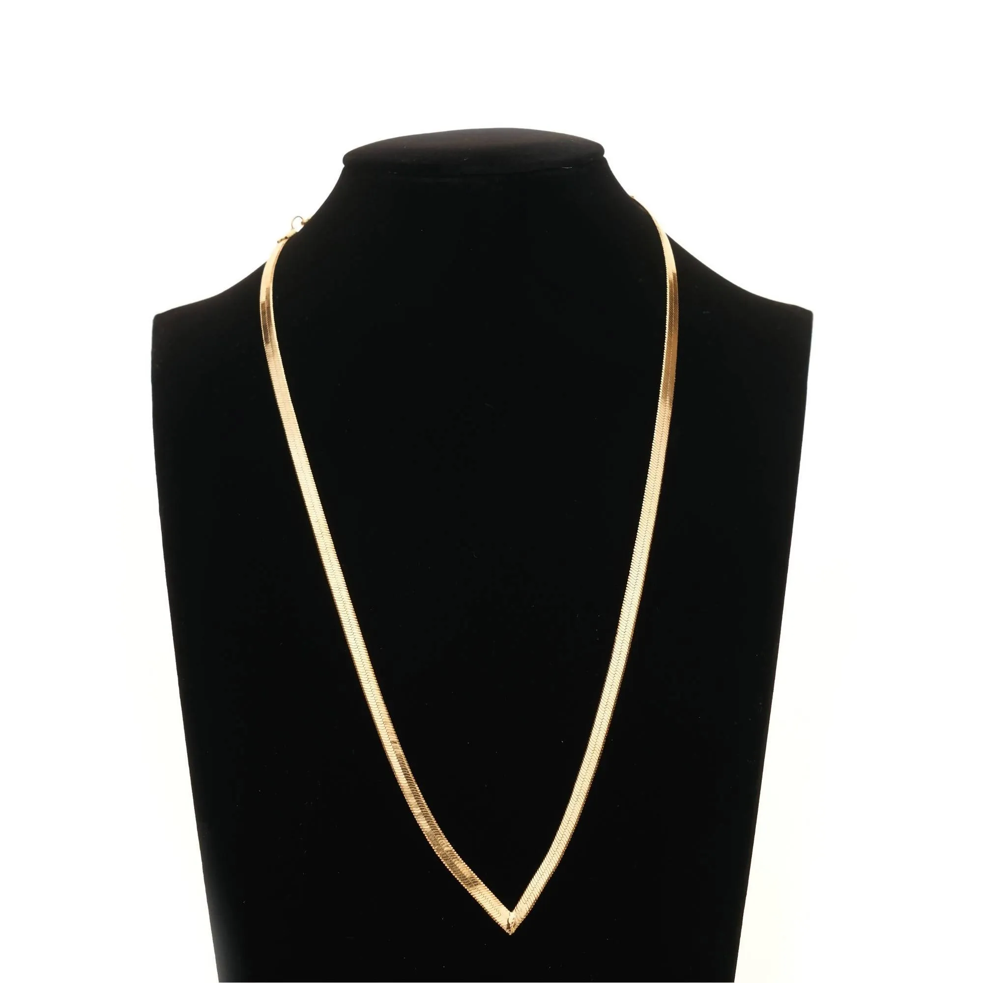 J. ByJee Minimal Flat Snake Chain Gold Necklace