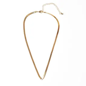 J. ByJee Minimal Flat Snake Chain Gold Necklace