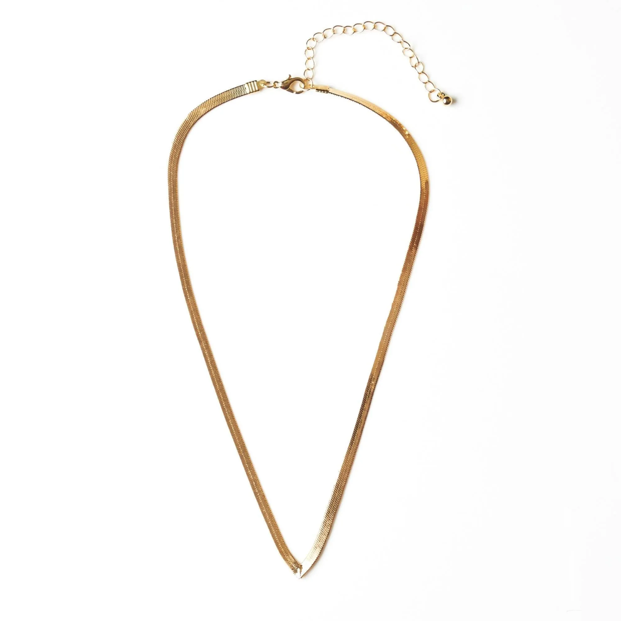 J. ByJee Minimal Flat Snake Chain Gold Necklace