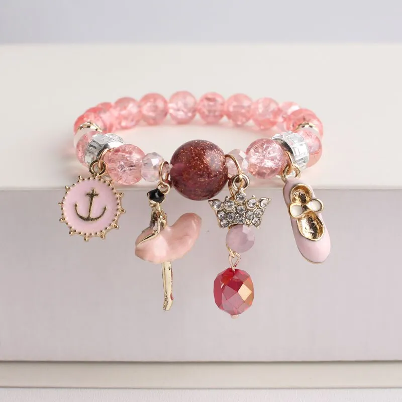 Korea Dongdaemun fashion starry sky female bracelet multi-element star moon crystal pendant beaded bracelet for women present