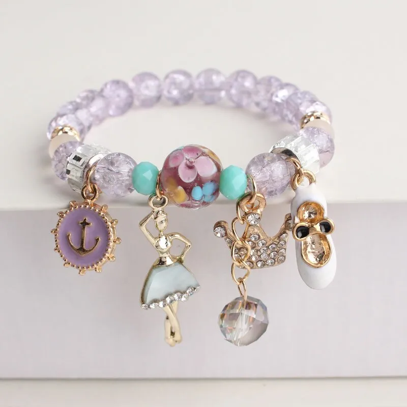 Korea Dongdaemun fashion starry sky female bracelet multi-element star moon crystal pendant beaded bracelet for women present