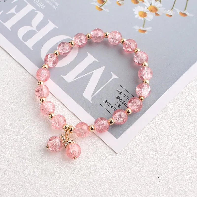 Korea Dongdaemun fashion starry sky female bracelet multi-element star moon crystal pendant beaded bracelet for women present