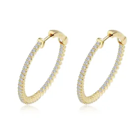 Lafonn Simulated Diamond 1.20ct Inside Out 25mm Hoop Earrings E3005CLG