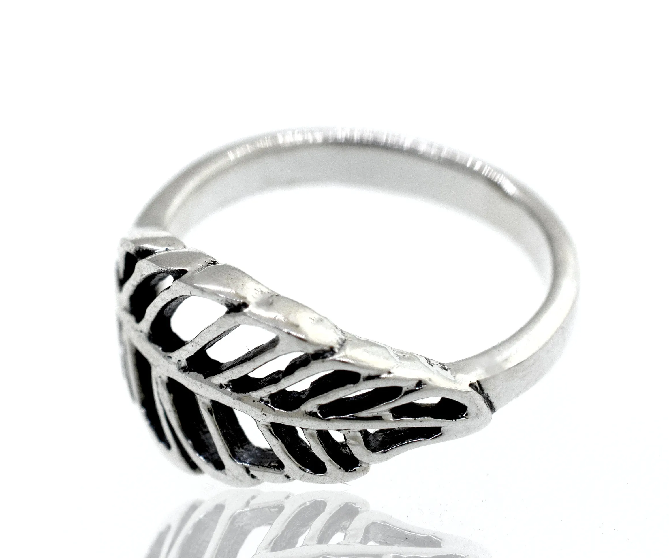 Leaf Ring with Cutout Design