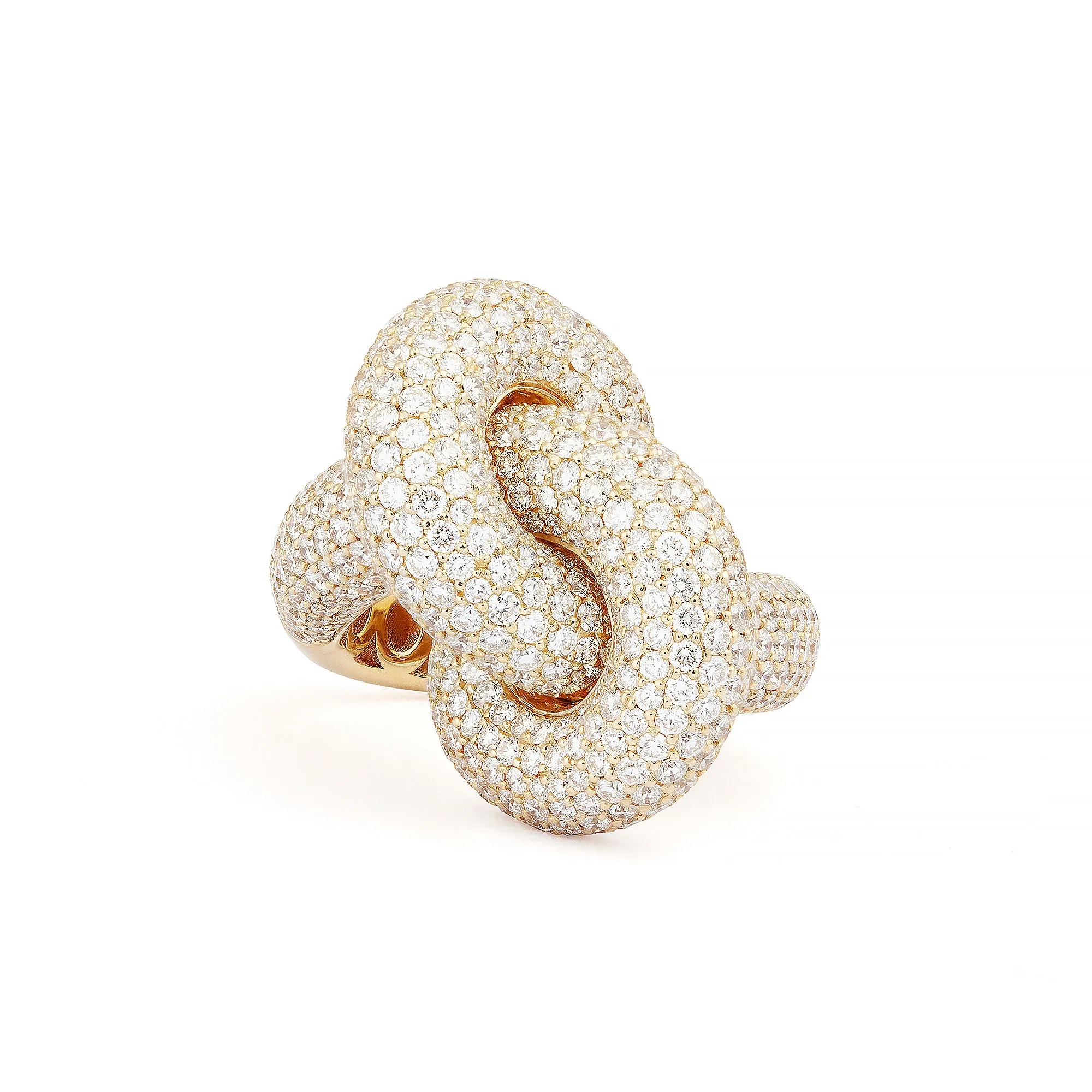 Legacy Knot Big (Fat) 18K Gold Ring w. Diamonds