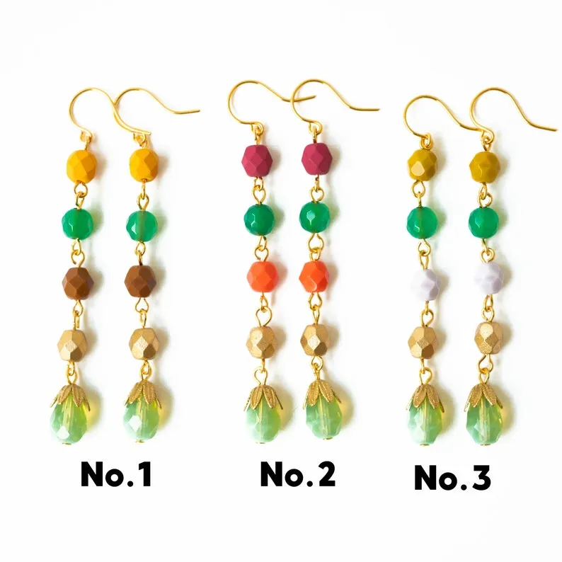 Long beaded earrings -WS