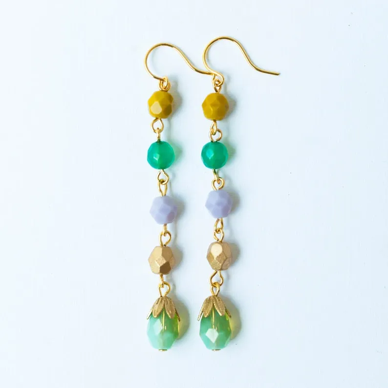 Long beaded earrings -WS