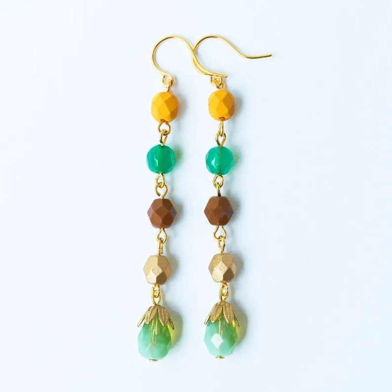 Long beaded earrings -WS