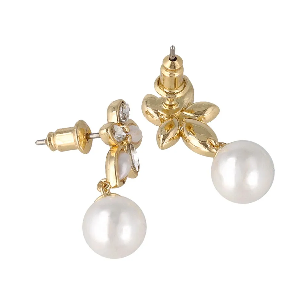 Marquise Ornate Pearl Drop Earrings