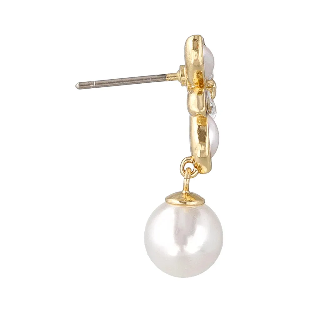 Marquise Ornate Pearl Drop Earrings