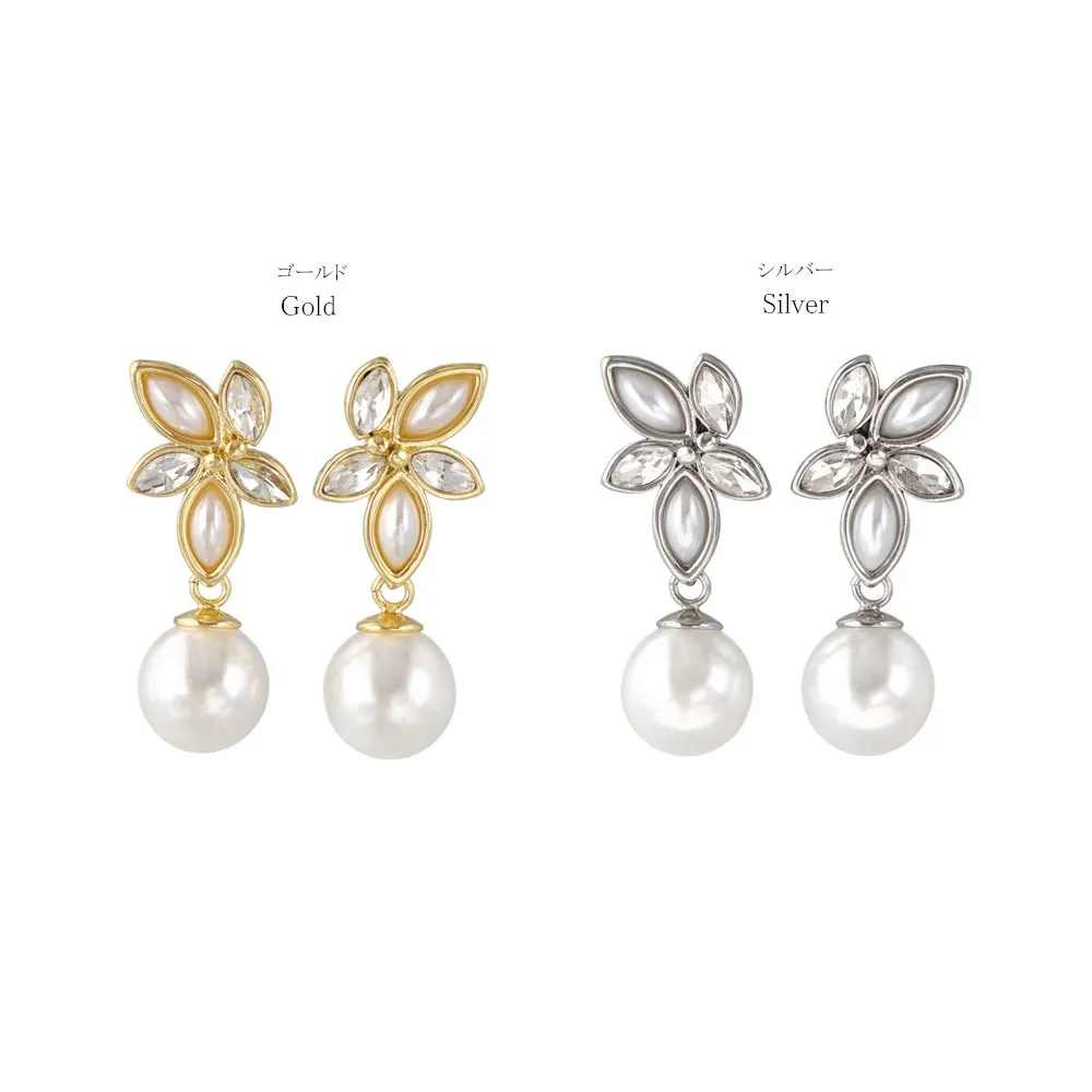 Marquise Ornate Pearl Drop Earrings