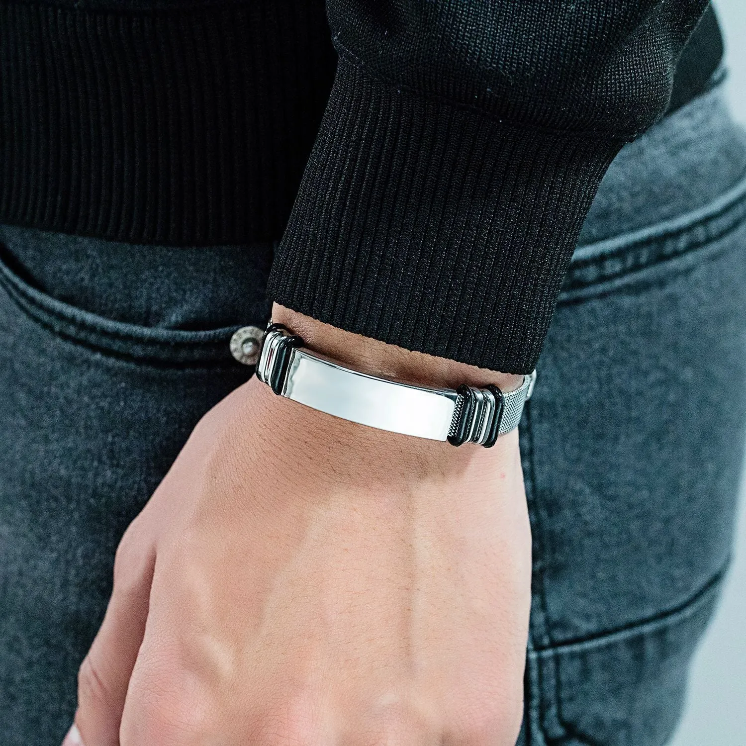 Men's Titanium Steel Mesh Strap Bracelet