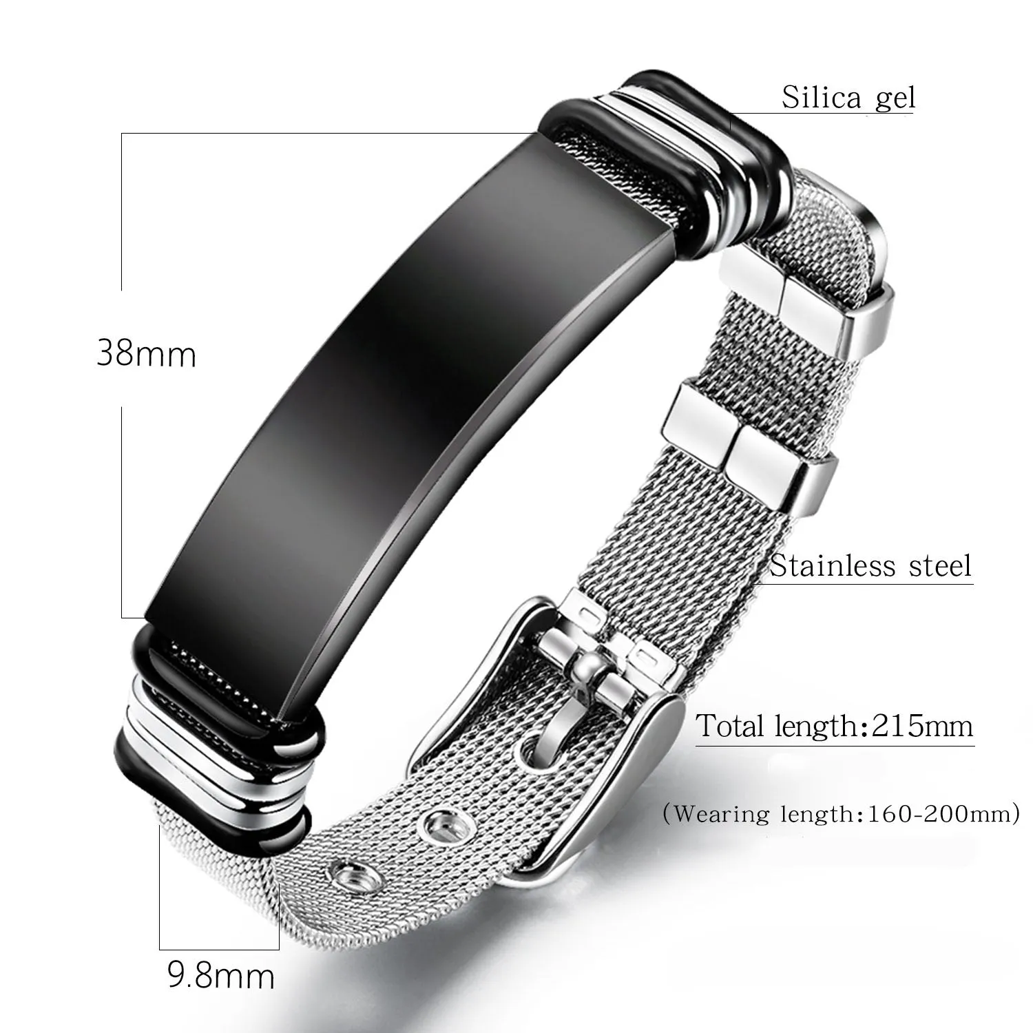 Men's Titanium Steel Mesh Strap Bracelet