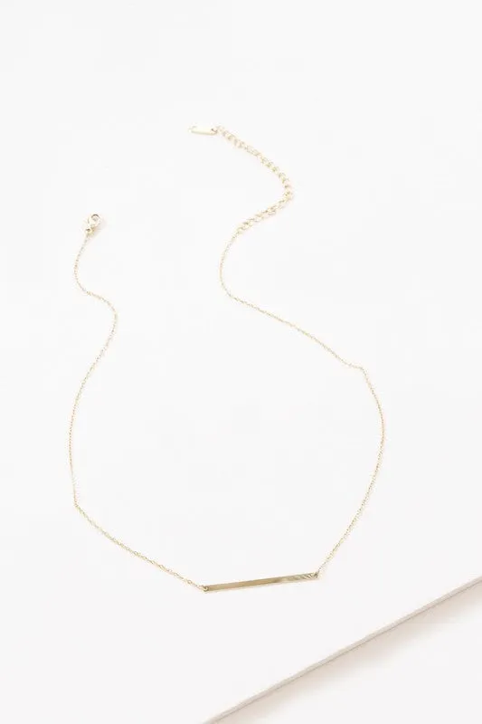 Modern Minimalist Bar Necklace 14K