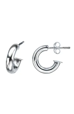 Nina Breddal Sterling Silver Chunky Small Hoop Earrings