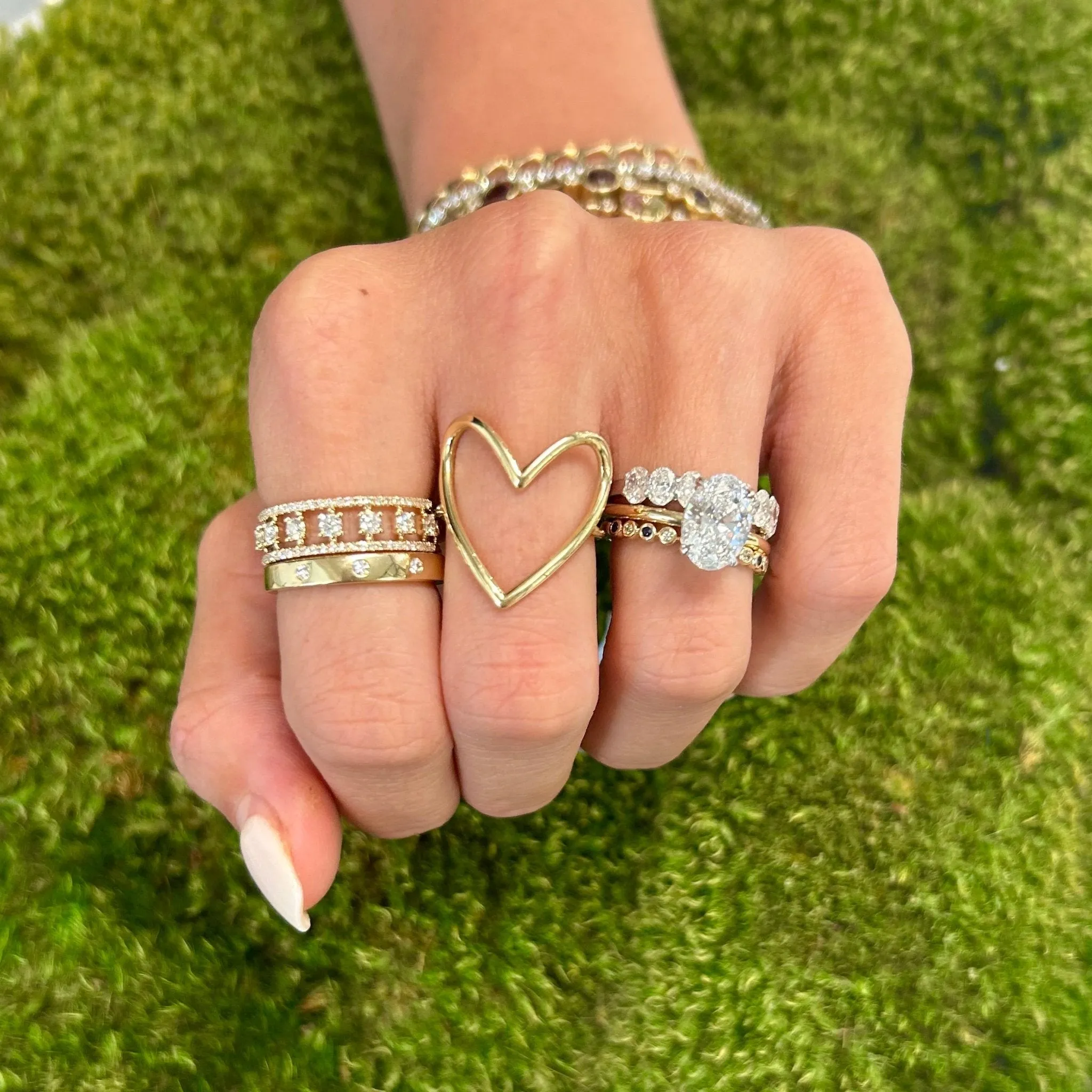 Open Heart Gold Ring