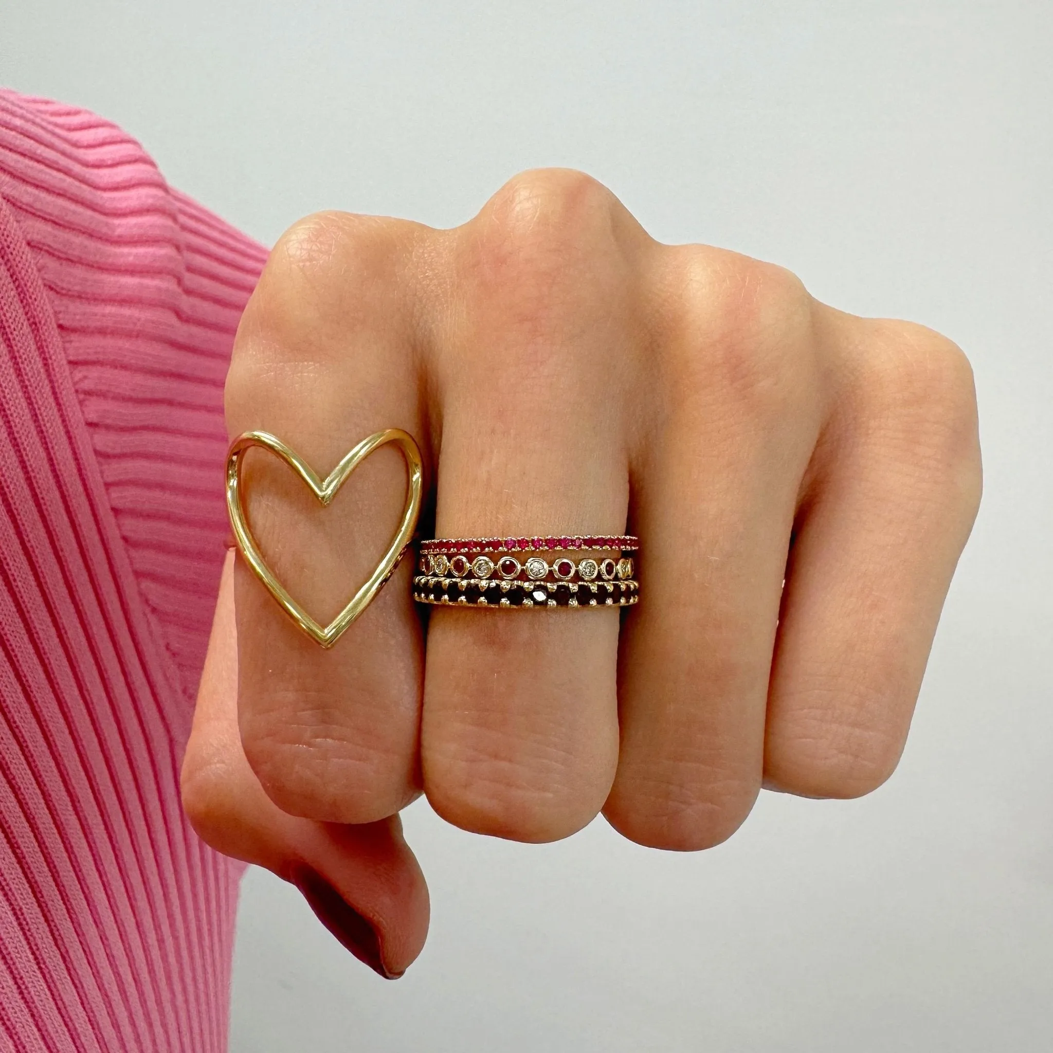 Open Heart Gold Ring