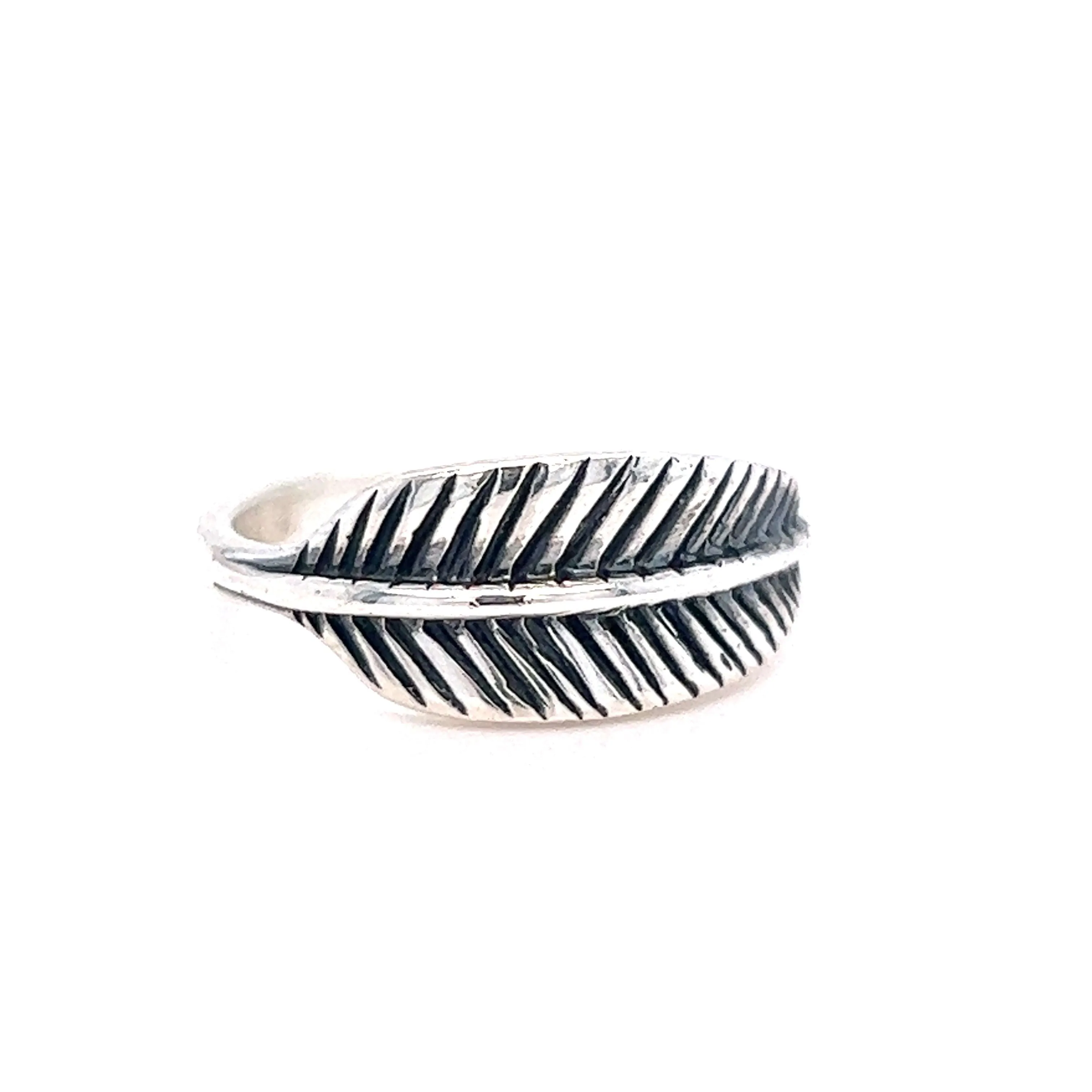 Oxidized Feather Ring